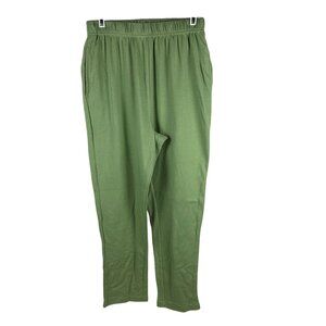 Woman Within Petite Medium Green Cotton/Polyester Lounge Pants